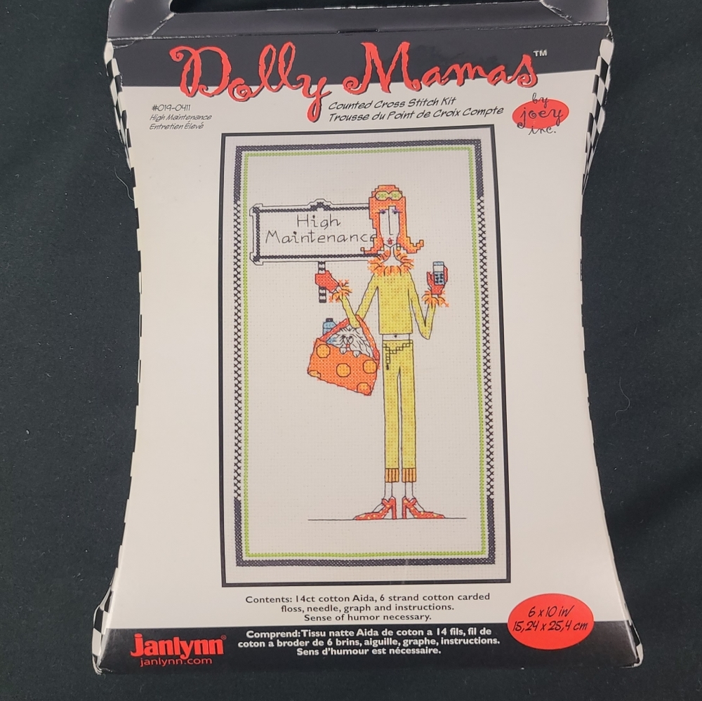 Dolly Mamas: Counted Cross Stitch. High Maintenance. # 019-0411. 6" X 10"